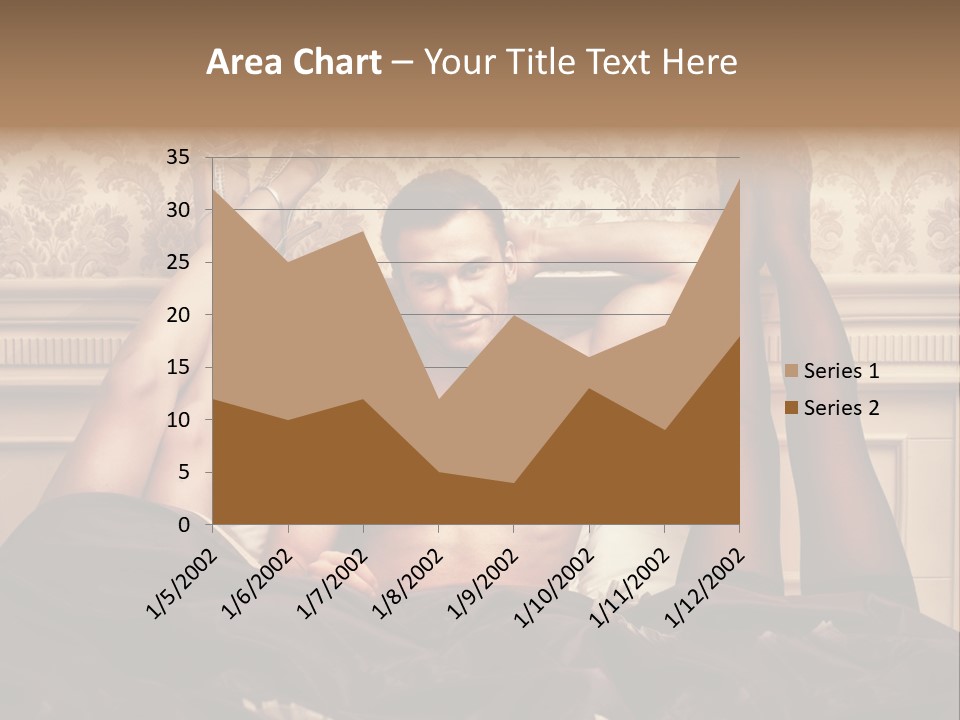 A Man Laying On Top Of A Bed Next To A Woman PowerPoint Template