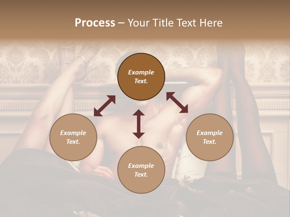 A Man Laying On Top Of A Bed Next To A Woman PowerPoint Template