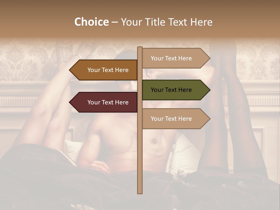 A Man Laying On Top Of A Bed Next To A Woman PowerPoint Template