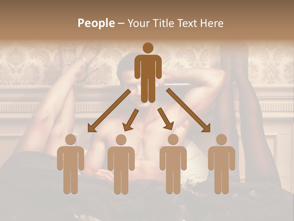 A Man Laying On Top Of A Bed Next To A Woman PowerPoint Template