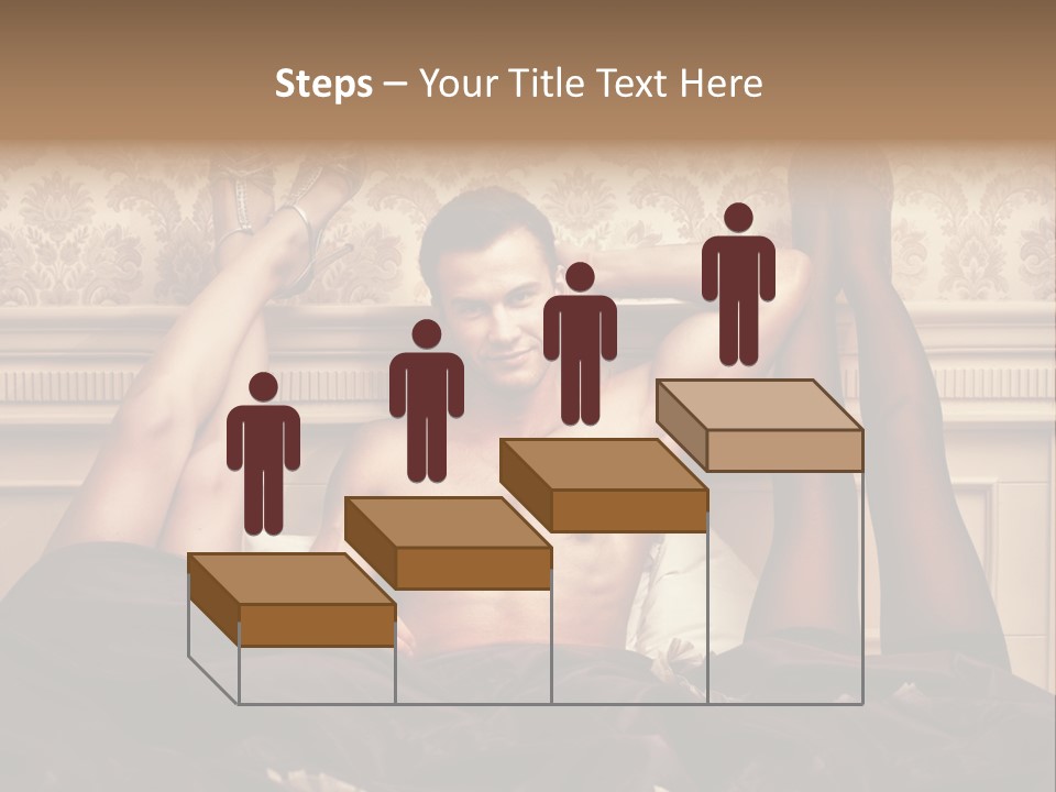 A Man Laying On Top Of A Bed Next To A Woman PowerPoint Template