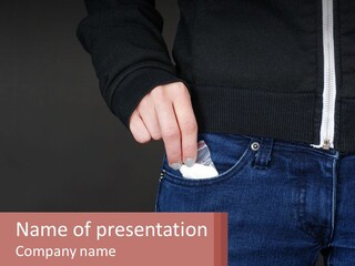 A Person Is Holding Something In Their Pocket PowerPoint Template