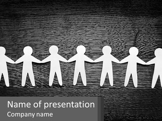 A Group Of Paper People Holding Hands Powerpoint Template PowerPoint Template