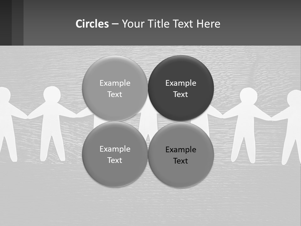 A Group Of Paper People Holding Hands Powerpoint Template PowerPoint Template