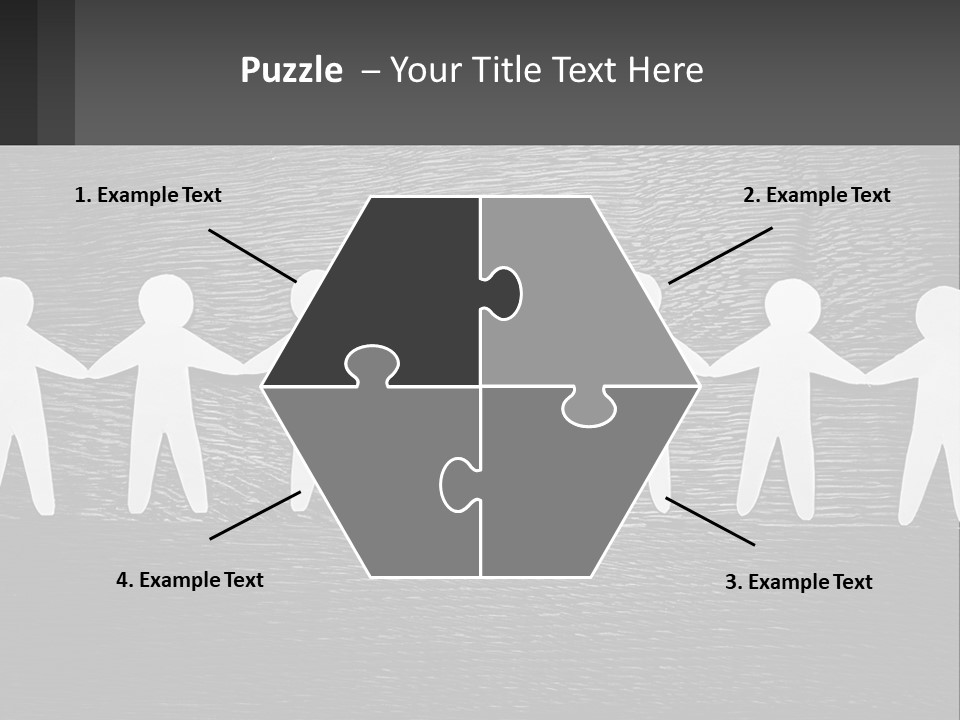 A Group Of Paper People Holding Hands Powerpoint Template PowerPoint Template