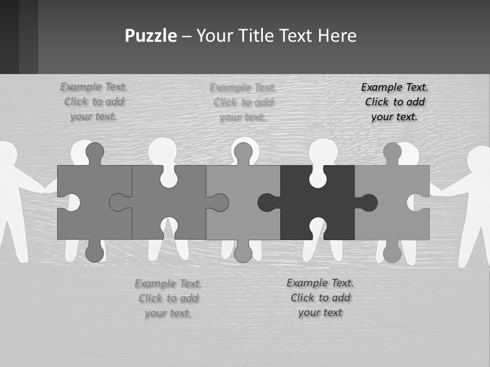 A Group Of Paper People Holding Hands Powerpoint Template PowerPoint Template