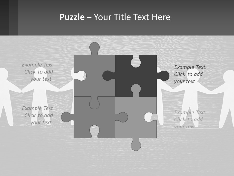 A Group Of Paper People Holding Hands Powerpoint Template PowerPoint Template