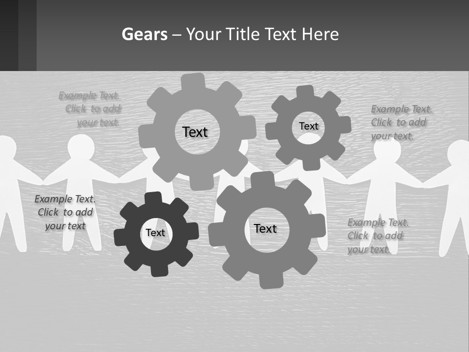 A Group Of Paper People Holding Hands Powerpoint Template PowerPoint Template