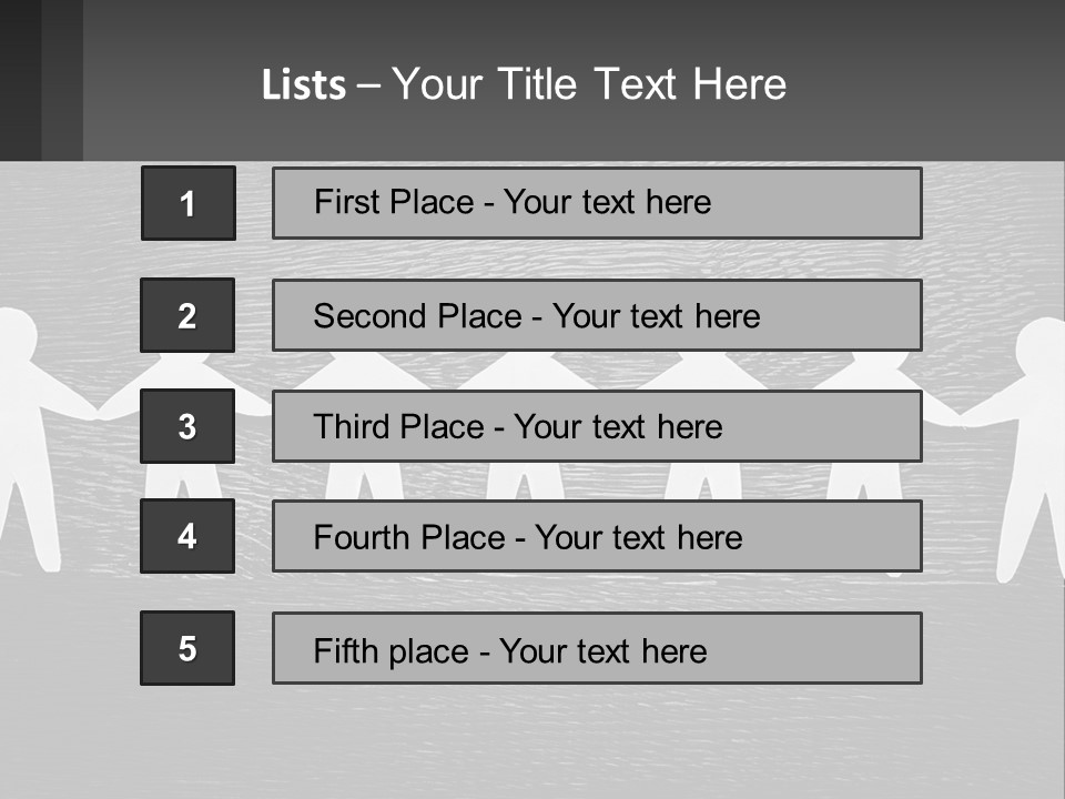 A Group Of Paper People Holding Hands Powerpoint Template PowerPoint Template