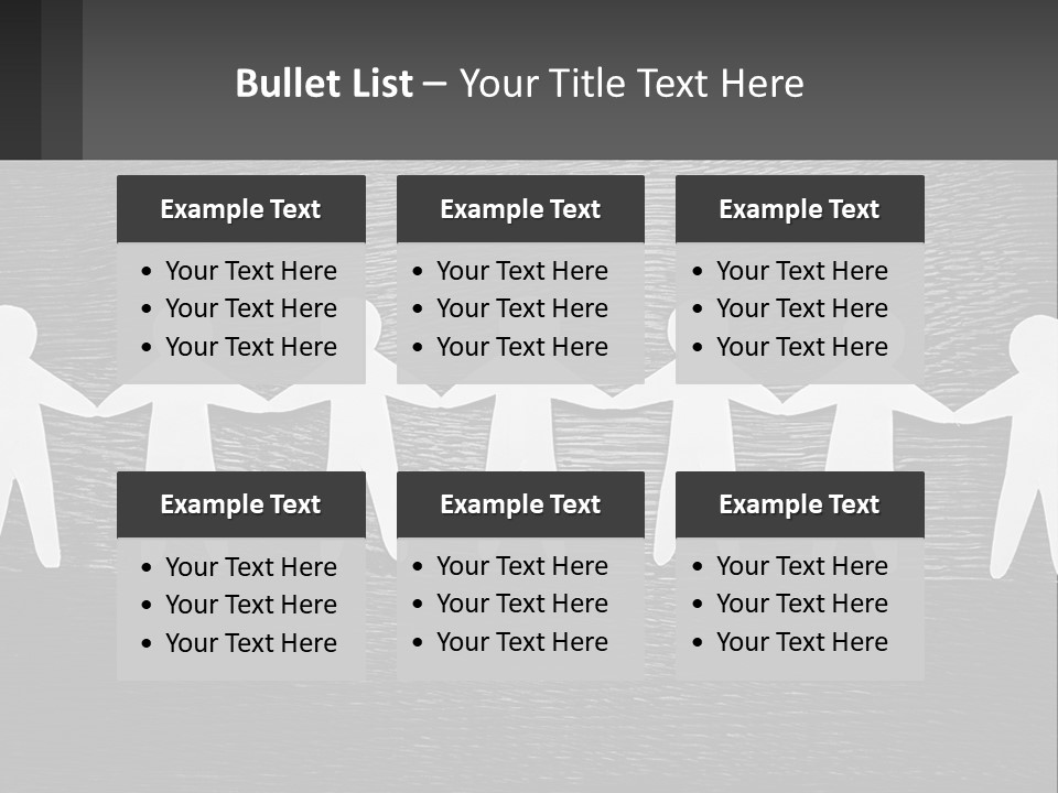 A Group Of Paper People Holding Hands Powerpoint Template PowerPoint Template