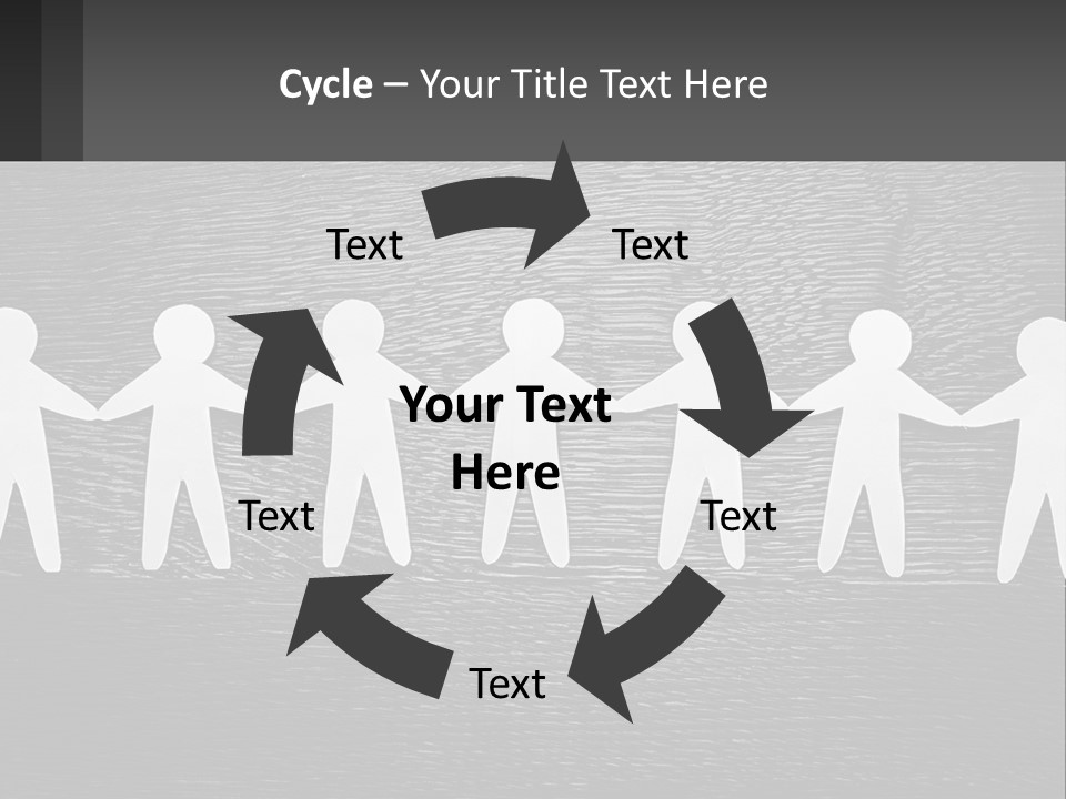 A Group Of Paper People Holding Hands Powerpoint Template PowerPoint Template