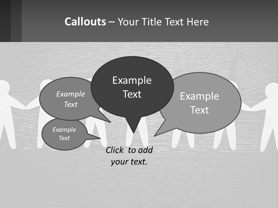 A Group Of Paper People Holding Hands Powerpoint Template PowerPoint Template