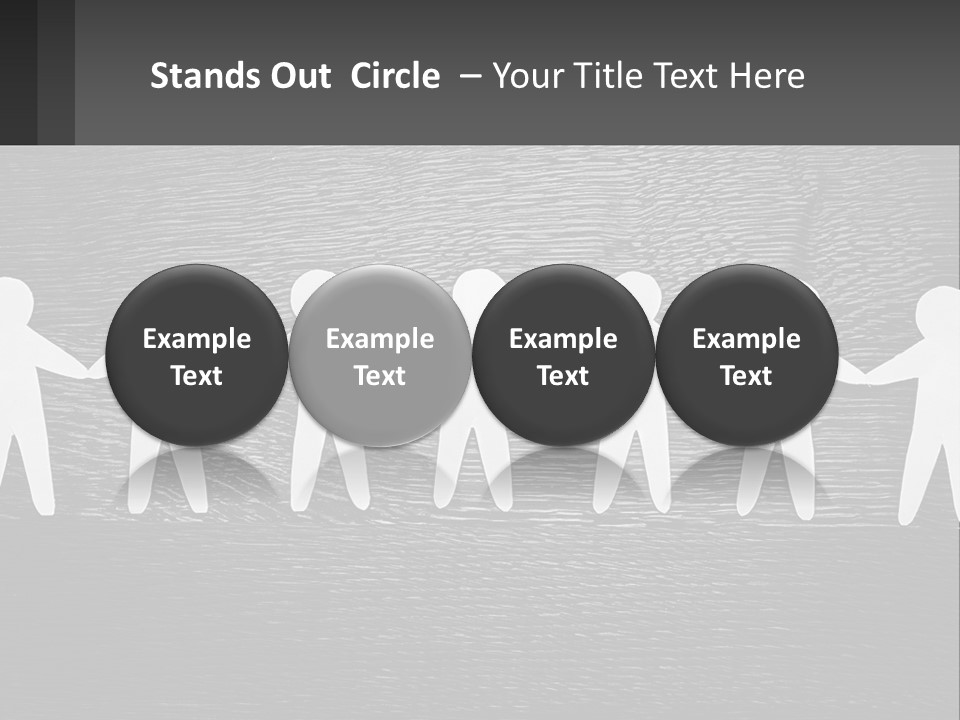 A Group Of Paper People Holding Hands Powerpoint Template PowerPoint Template