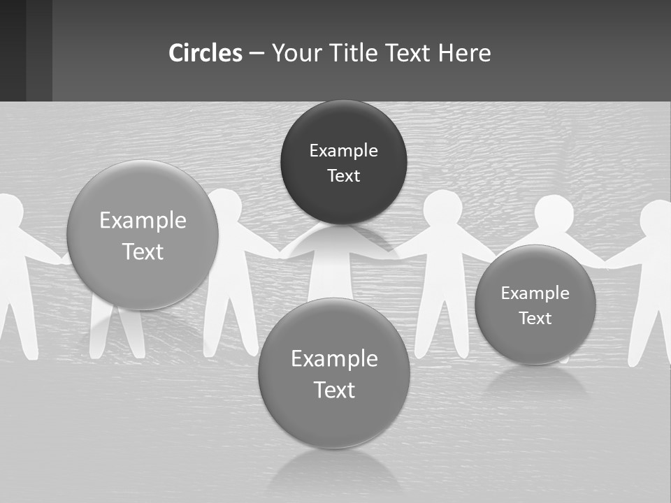 A Group Of Paper People Holding Hands Powerpoint Template PowerPoint Template