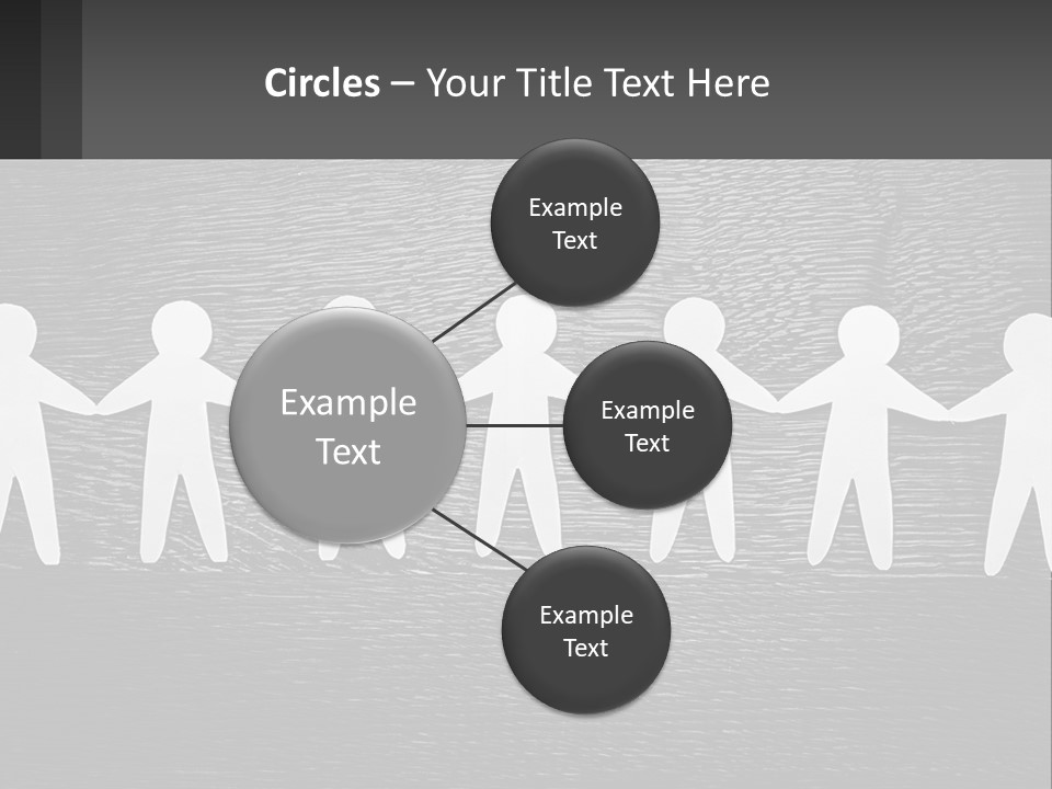 A Group Of Paper People Holding Hands Powerpoint Template PowerPoint Template