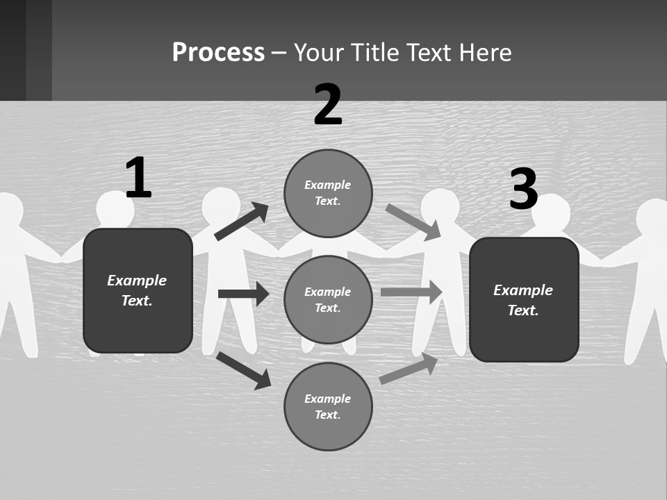 A Group Of Paper People Holding Hands Powerpoint Template PowerPoint Template