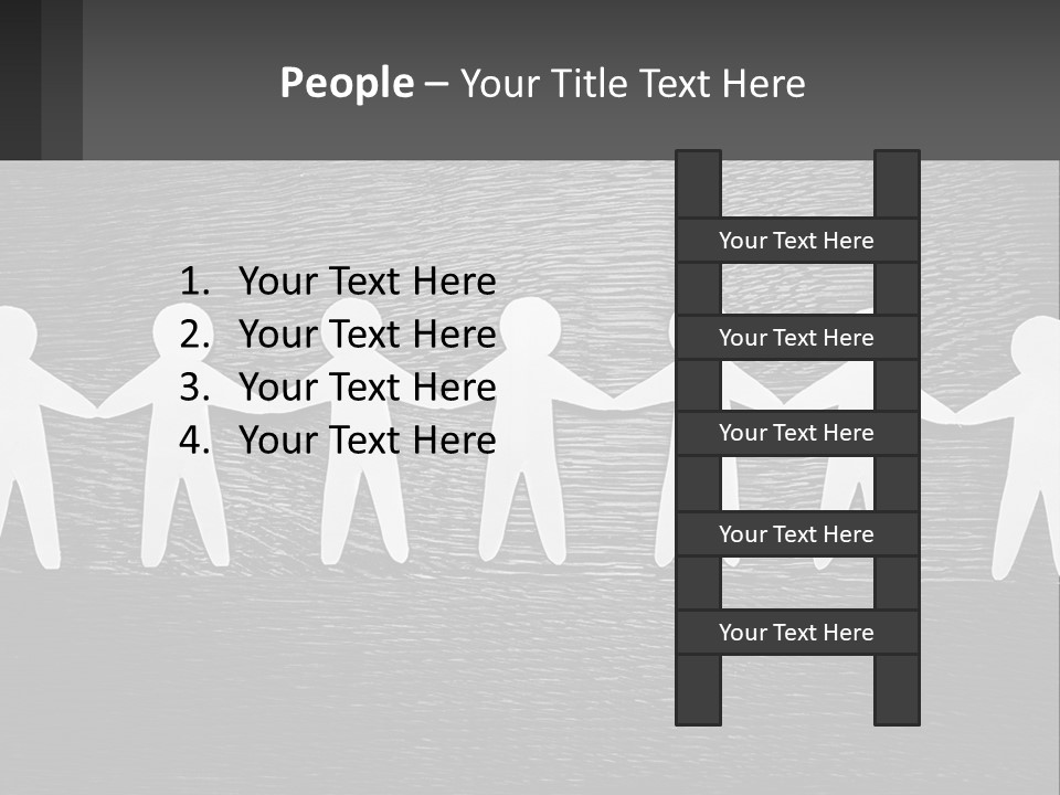 A Group Of Paper People Holding Hands Powerpoint Template PowerPoint Template