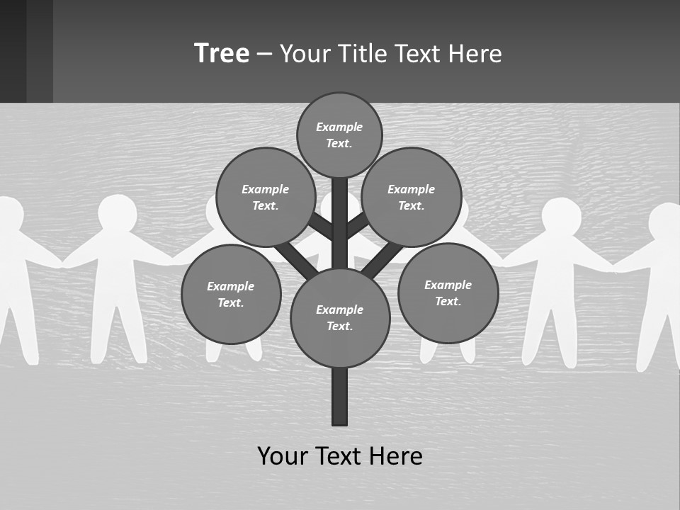 A Group Of Paper People Holding Hands Powerpoint Template PowerPoint Template