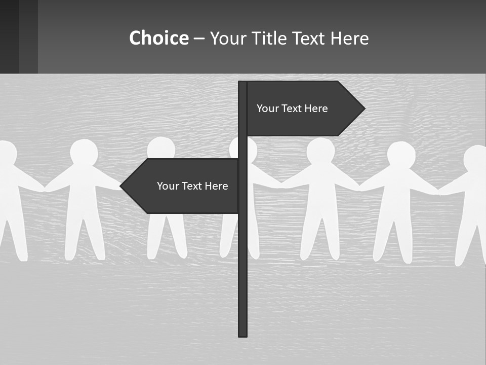 A Group Of Paper People Holding Hands Powerpoint Template PowerPoint Template