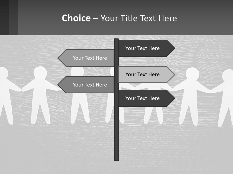A Group Of Paper People Holding Hands Powerpoint Template PowerPoint Template