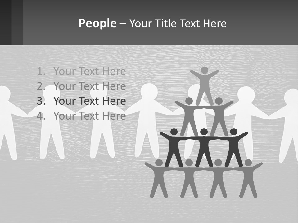 A Group Of Paper People Holding Hands Powerpoint Template PowerPoint Template