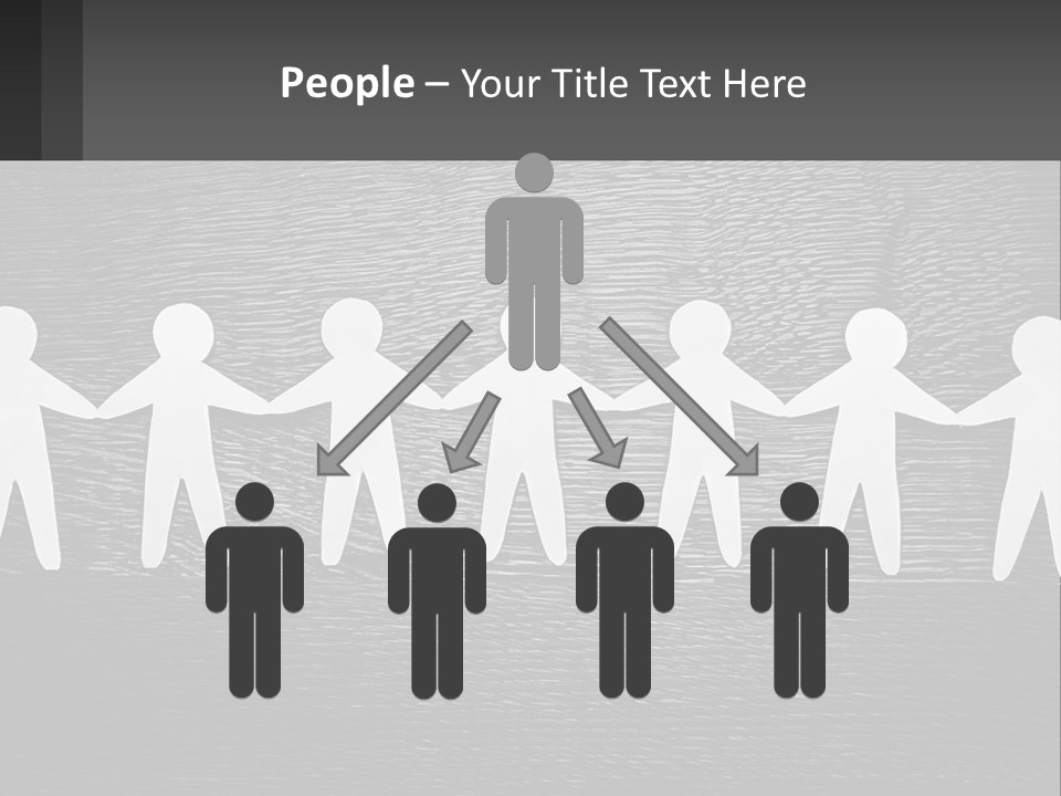 A Group Of Paper People Holding Hands Powerpoint Template PowerPoint Template