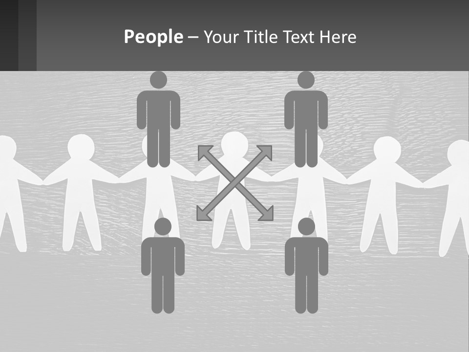 A Group Of Paper People Holding Hands Powerpoint Template PowerPoint Template
