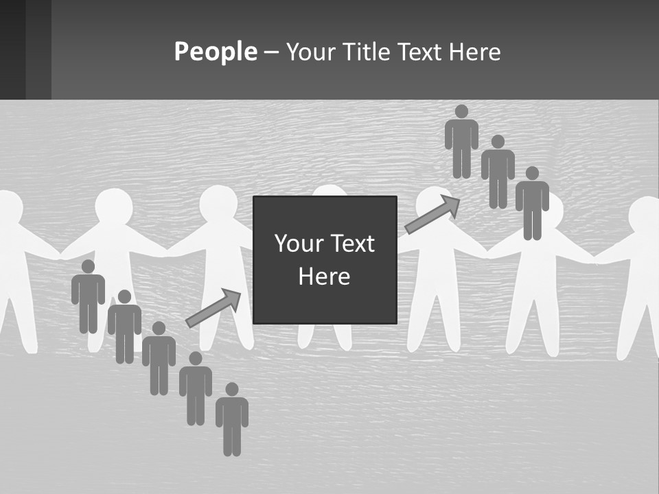 A Group Of Paper People Holding Hands Powerpoint Template PowerPoint Template