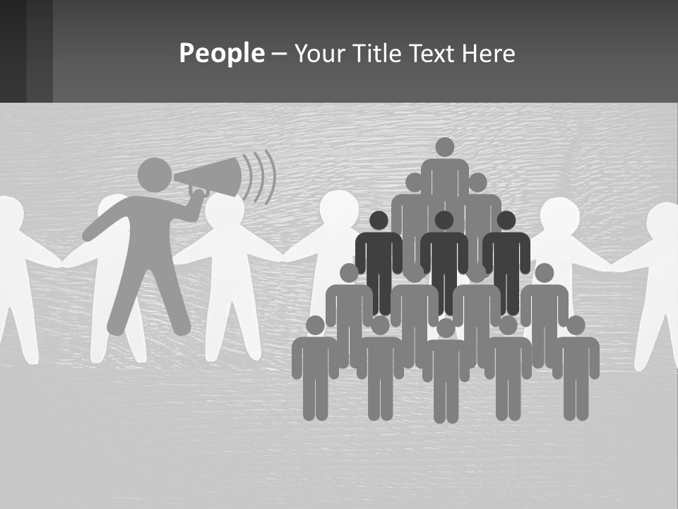 A Group Of Paper People Holding Hands Powerpoint Template PowerPoint Template