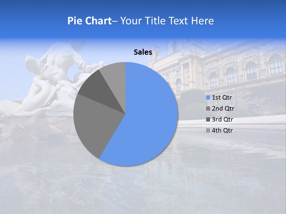 A Fountain With A Statue In Front Of A Building PowerPoint Template