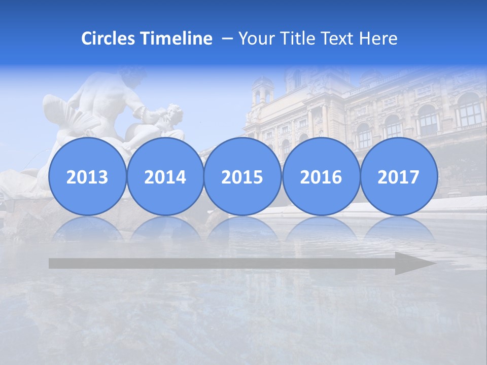 A Fountain With A Statue In Front Of A Building PowerPoint Template