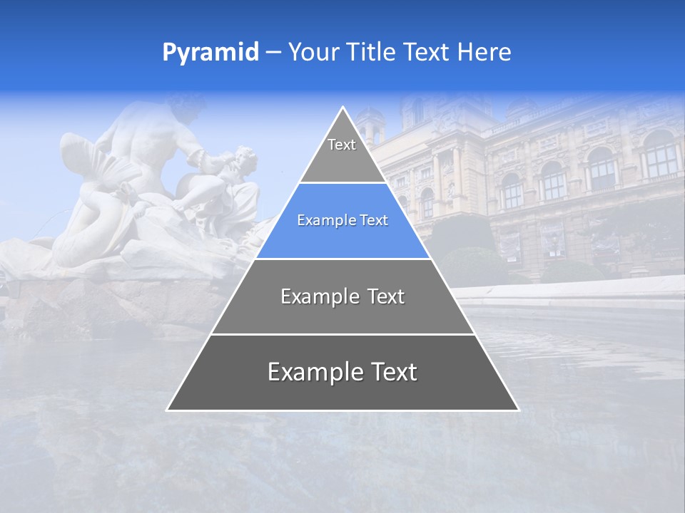 A Fountain With A Statue In Front Of A Building PowerPoint Template