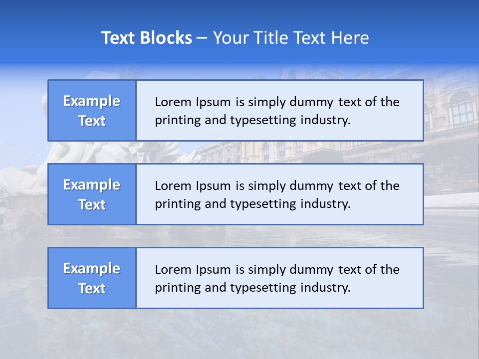 A Fountain With A Statue In Front Of A Building PowerPoint Template