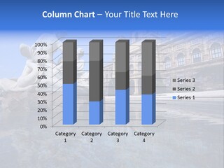 A Fountain With A Statue In Front Of A Building PowerPoint Template