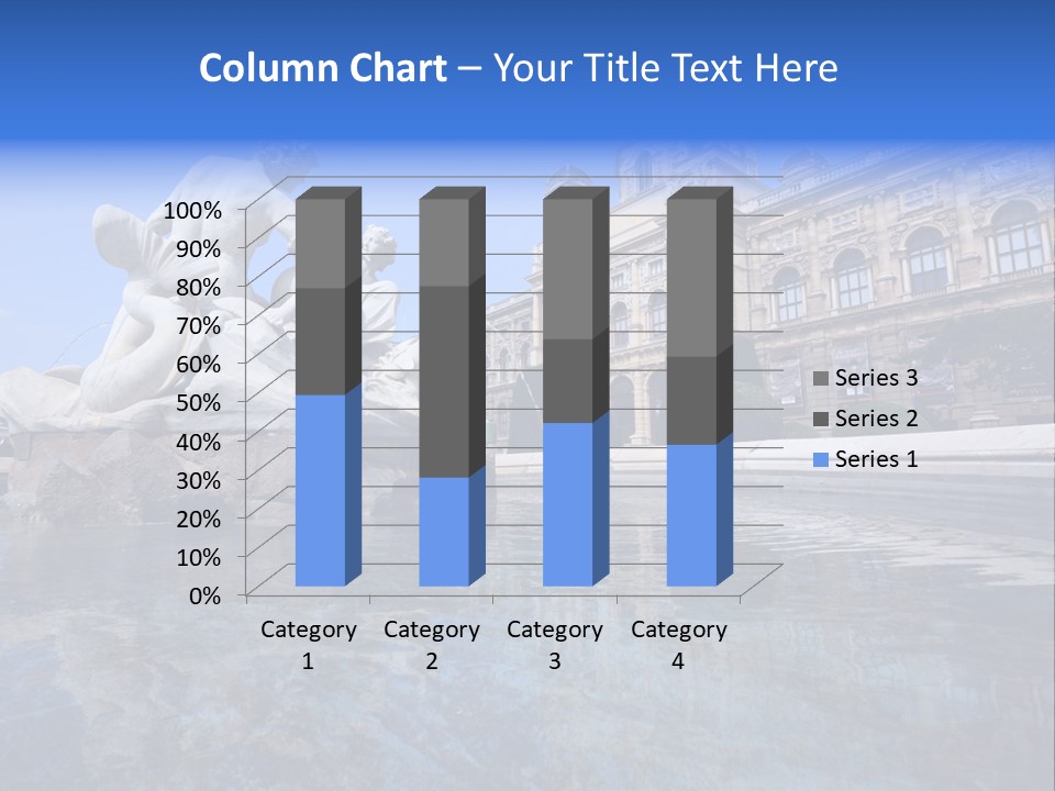 A Fountain With A Statue In Front Of A Building PowerPoint Template