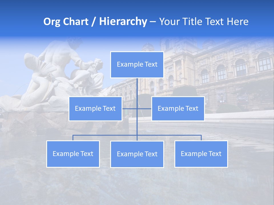 A Fountain With A Statue In Front Of A Building PowerPoint Template