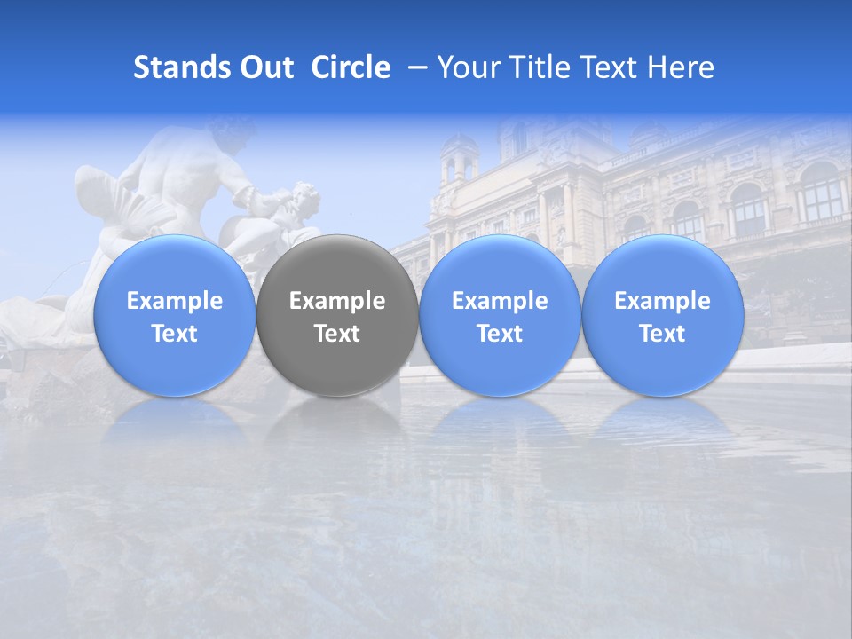 A Fountain With A Statue In Front Of A Building PowerPoint Template
