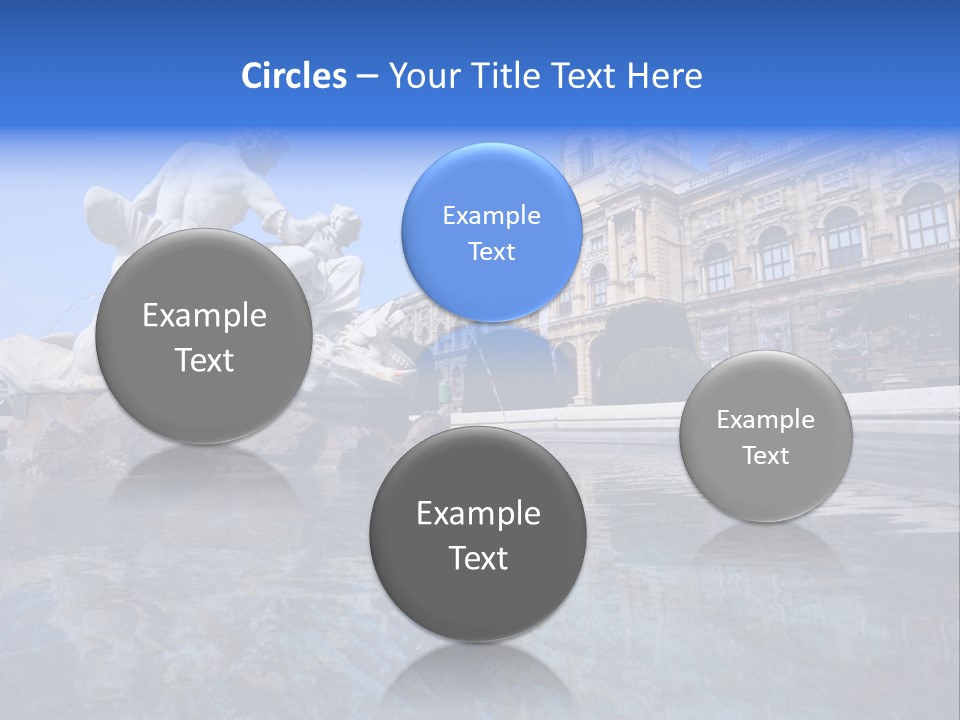 A Fountain With A Statue In Front Of A Building PowerPoint Template