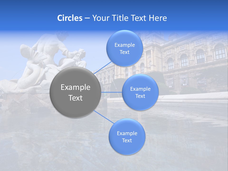 A Fountain With A Statue In Front Of A Building PowerPoint Template