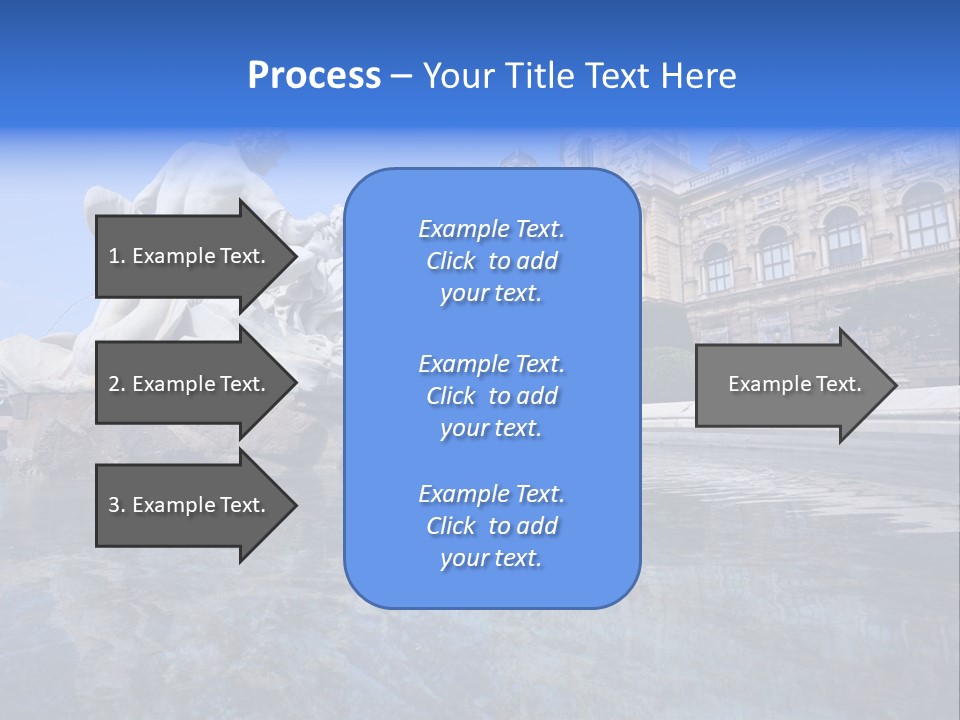 A Fountain With A Statue In Front Of A Building PowerPoint Template
