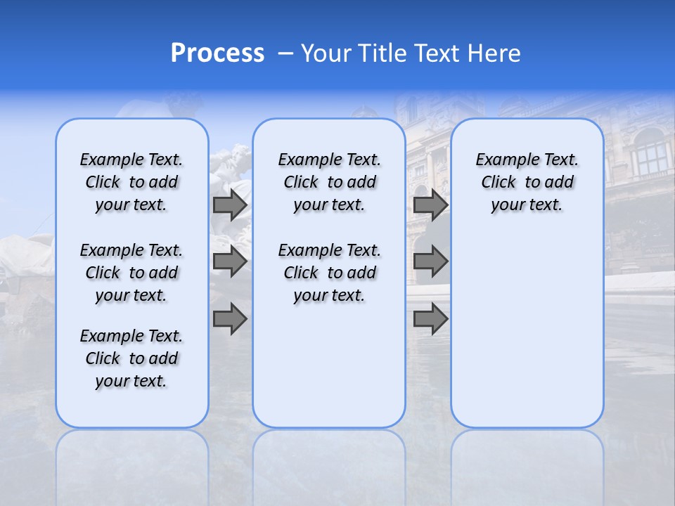 A Fountain With A Statue In Front Of A Building PowerPoint Template