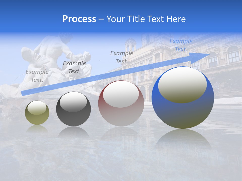 A Fountain With A Statue In Front Of A Building PowerPoint Template