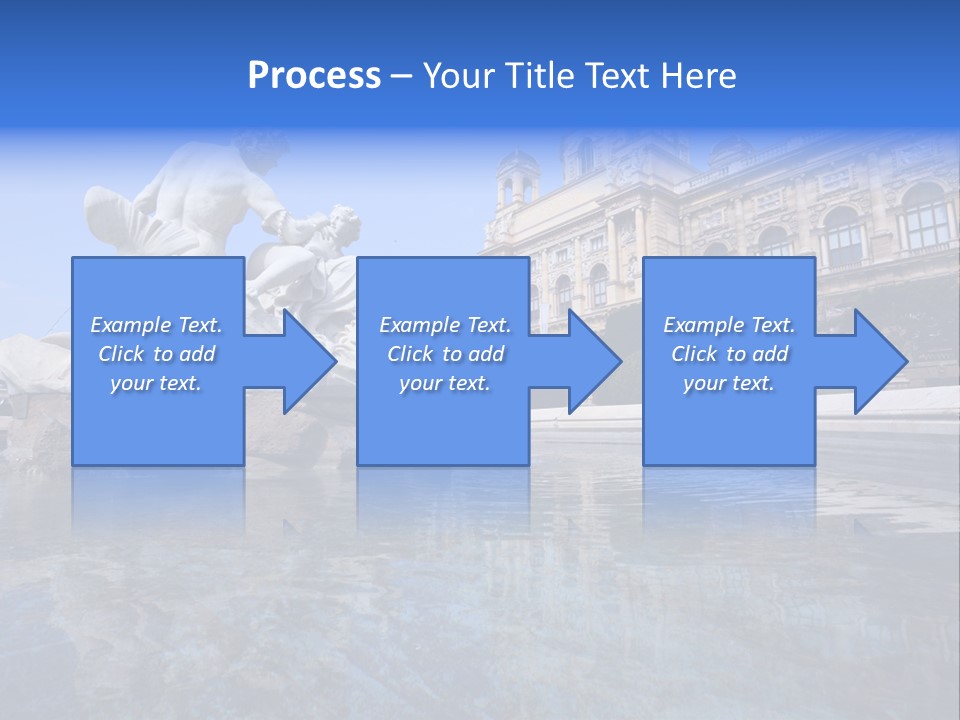 A Fountain With A Statue In Front Of A Building PowerPoint Template