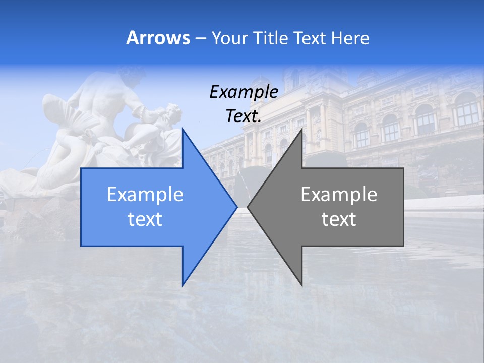 A Fountain With A Statue In Front Of A Building PowerPoint Template