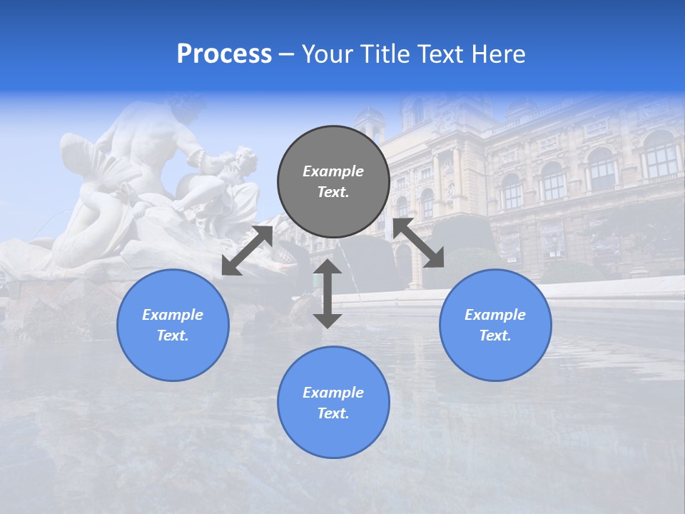 A Fountain With A Statue In Front Of A Building PowerPoint Template