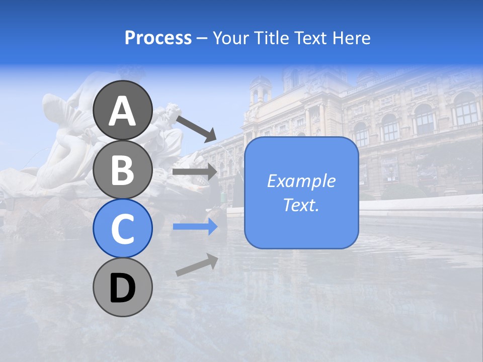A Fountain With A Statue In Front Of A Building PowerPoint Template