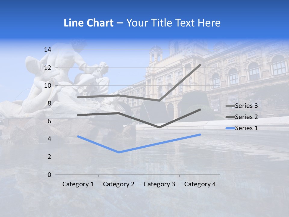 A Fountain With A Statue In Front Of A Building PowerPoint Template