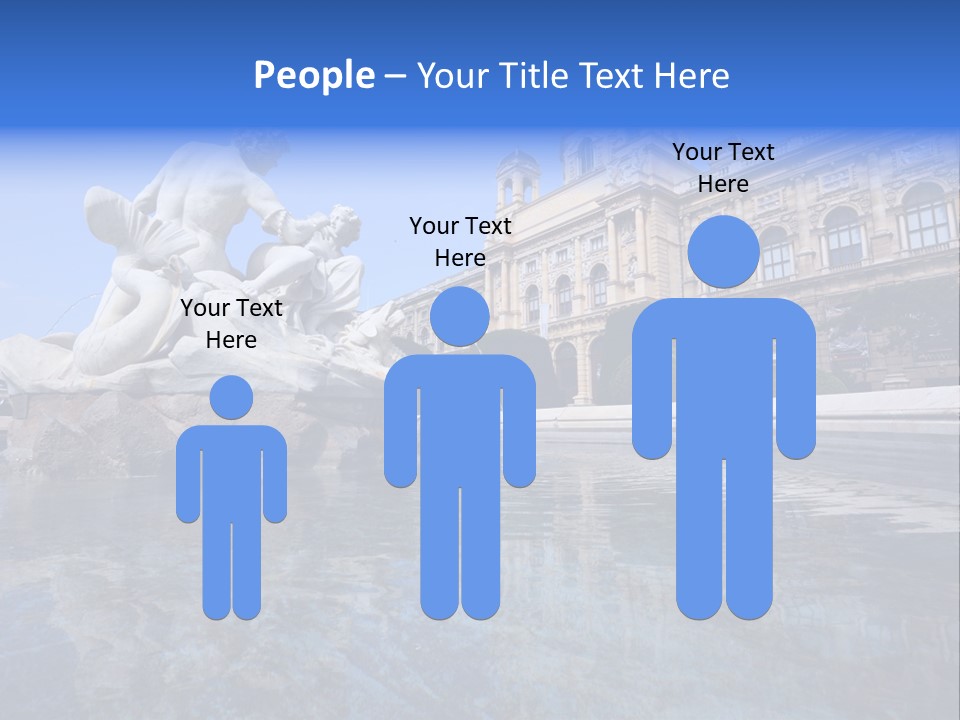 A Fountain With A Statue In Front Of A Building PowerPoint Template