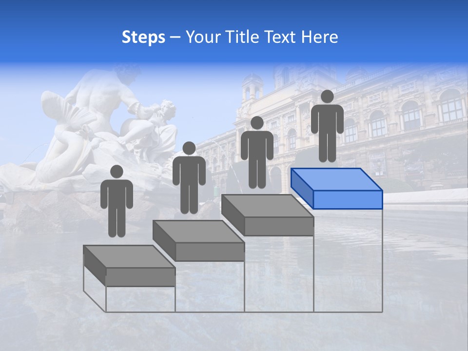 A Fountain With A Statue In Front Of A Building PowerPoint Template