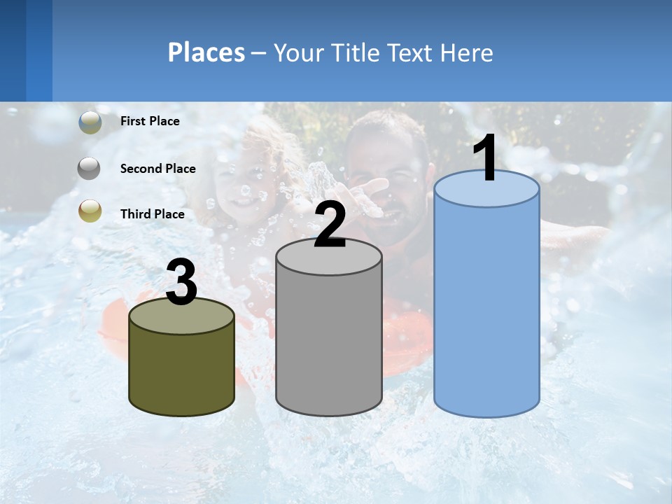 A Man And A Little Girl Are In The Water PowerPoint Template